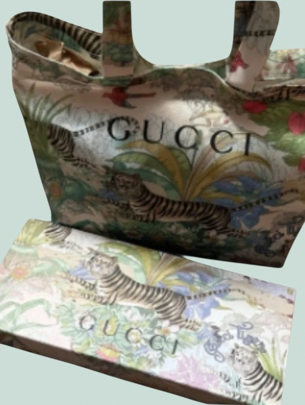 Gucci Multicolor Botanical Tiger Print Tote NWOT GWP - Picture 1 of 7